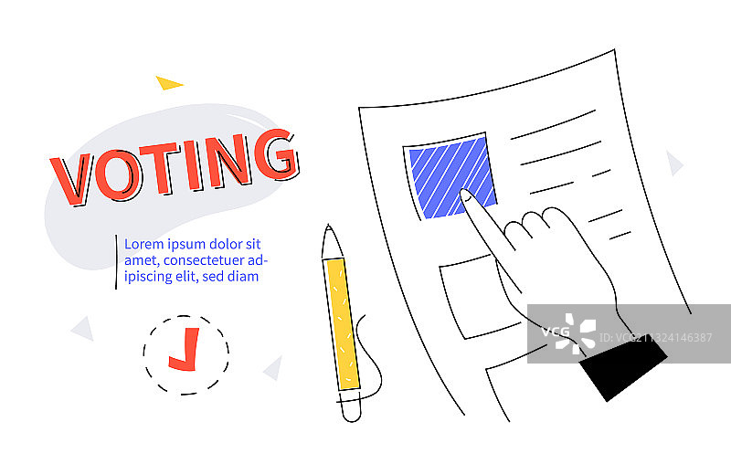 投票 - 现代彩色扁平风格网页图片素材