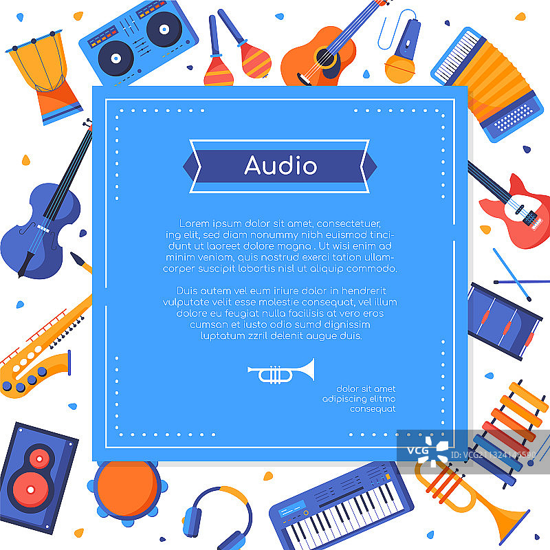 彩色扁平化风格音频banner模板图片素材