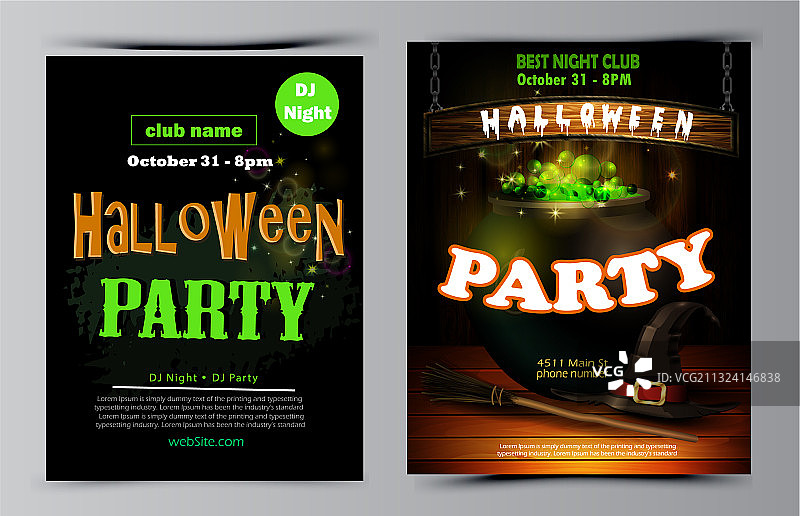 万圣节派对宣传单合集图片素材