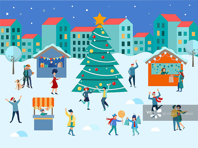 人们在圣诞节跳舞玩乐图片素材