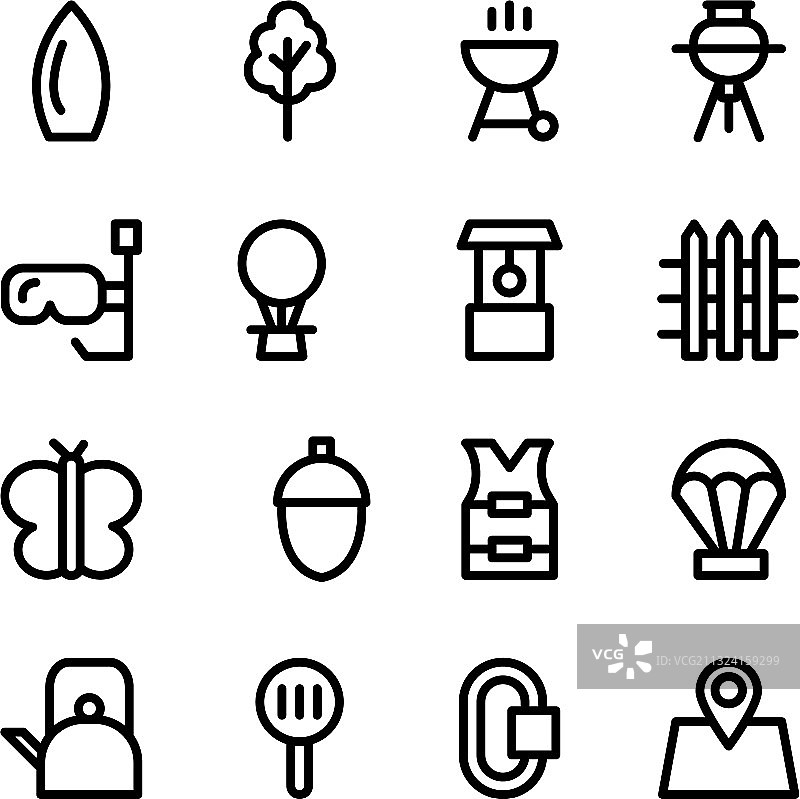 露营、徒步和旅行图标图片素材