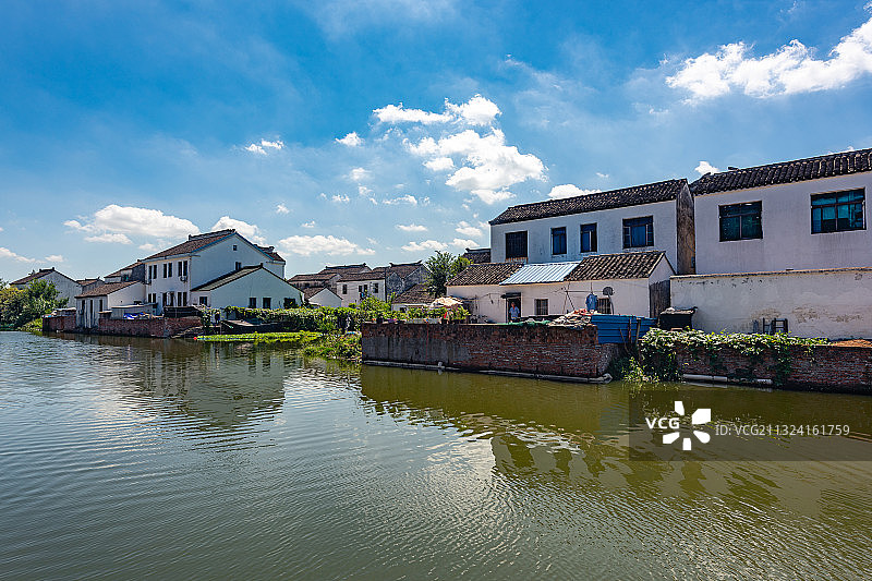 江苏省苏州高新区浒墅关花野圩村田园风光图片素材