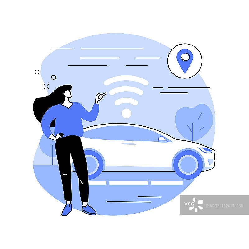 自动驾驶汽车抽象概念图片素材