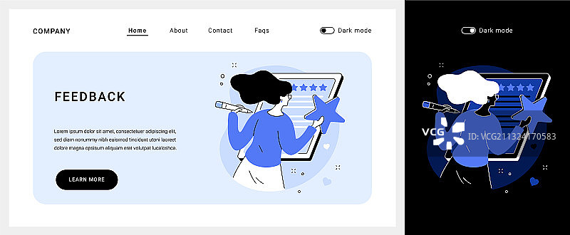 反馈概念落地页图片素材
