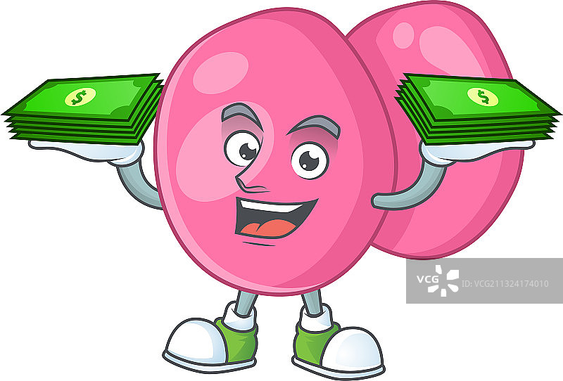 快乐的化脓性链球菌吉祥物设计图片素材