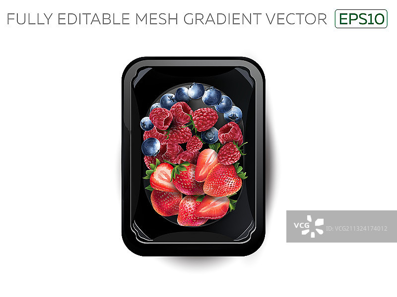 蓝莓、覆盆子和草莓图片素材