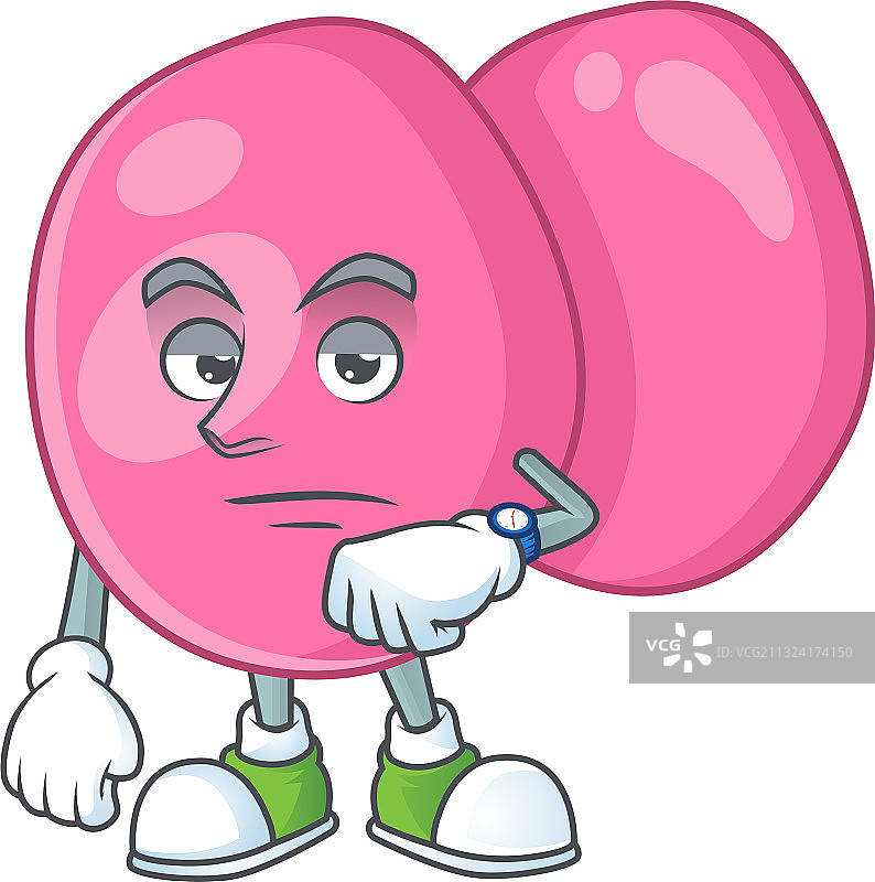 做出等待姿势的化脓性链球菌图片素材