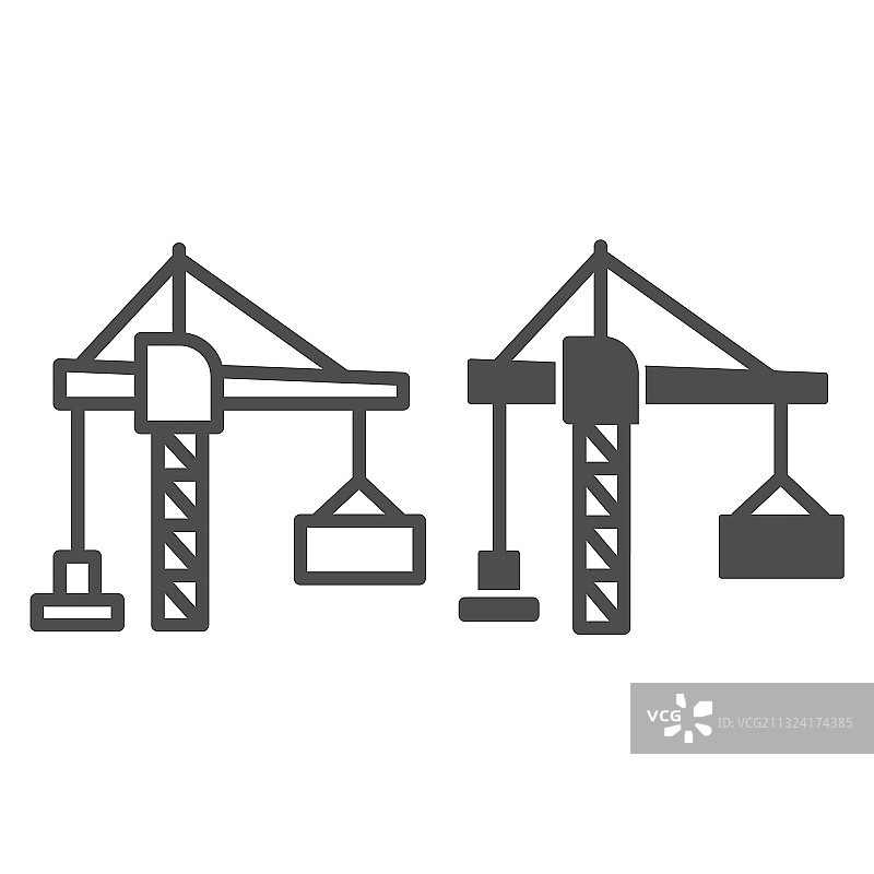 带有集装箱线的建筑起重机图片素材