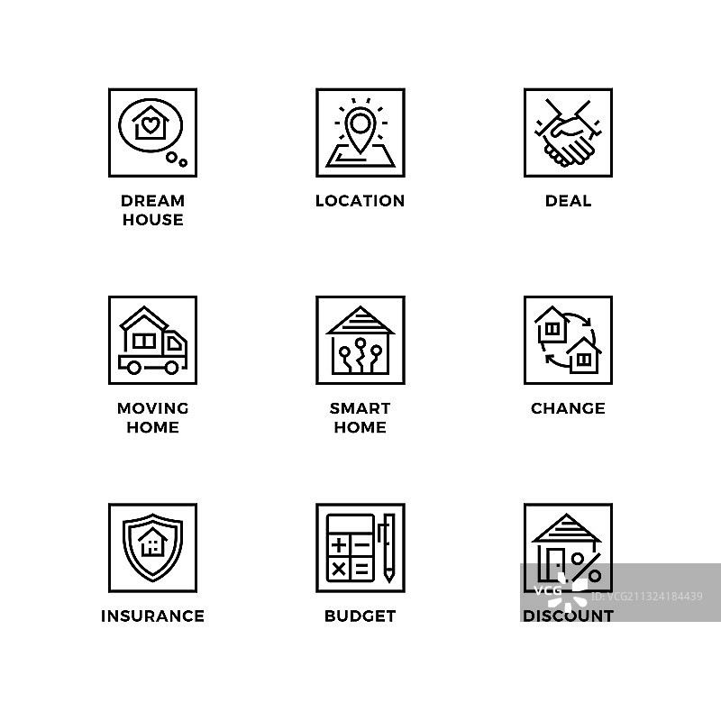 房地产图标集图片素材