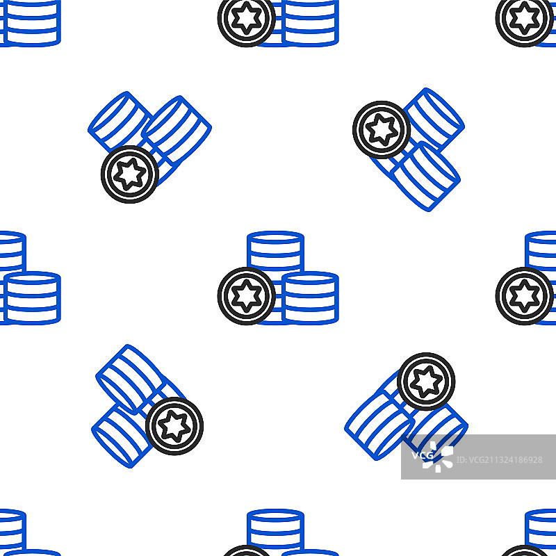 犹太硬币线条图标无缝图案图片素材