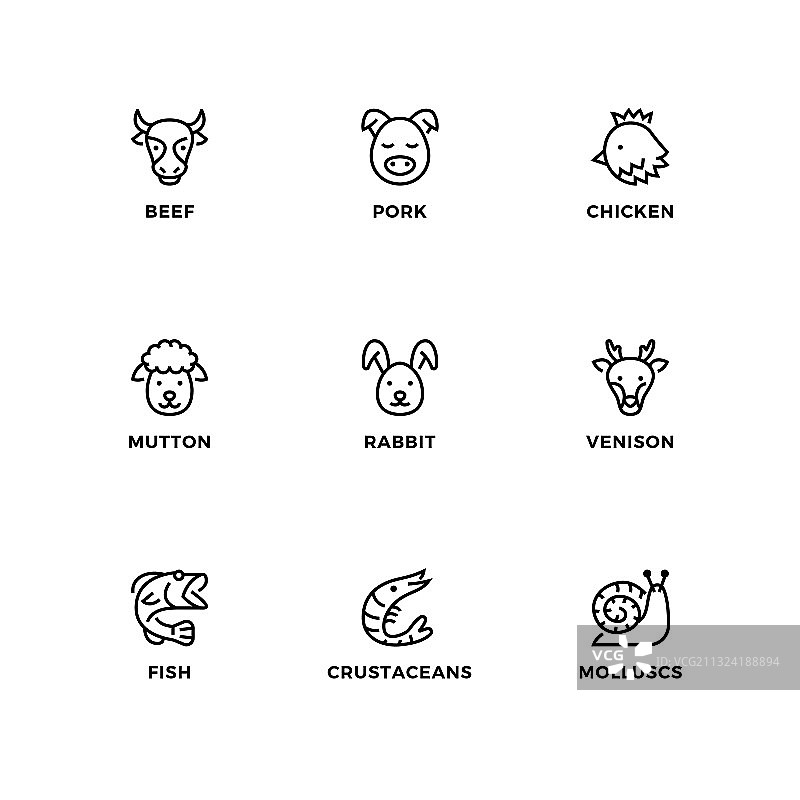 肉类和食品图标合集图片素材