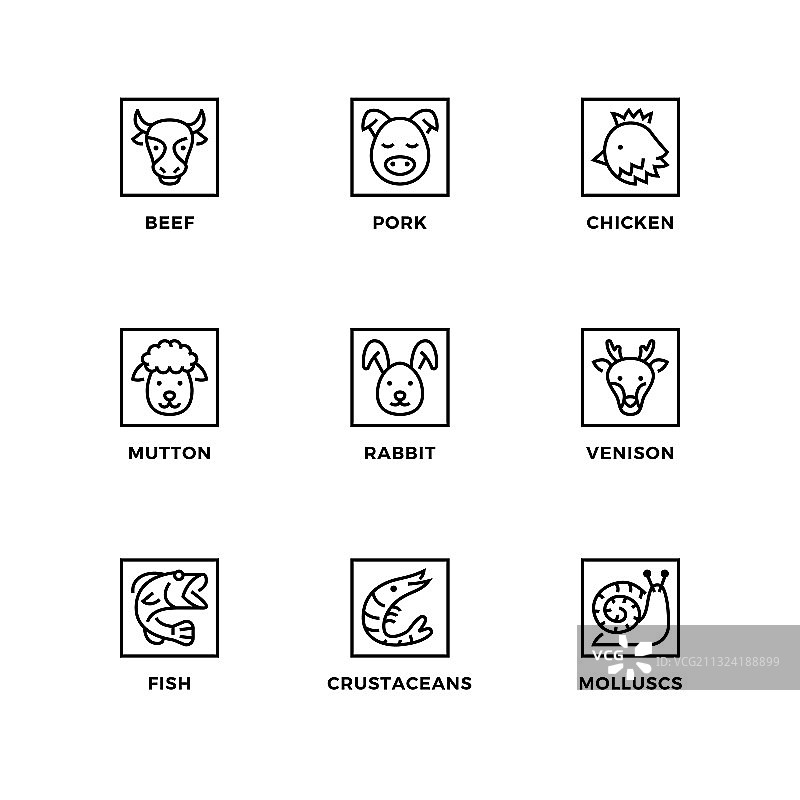 肉类和食品图标合集图片素材