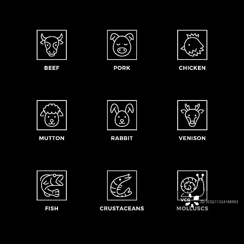 肉类和食品图标合集图片素材