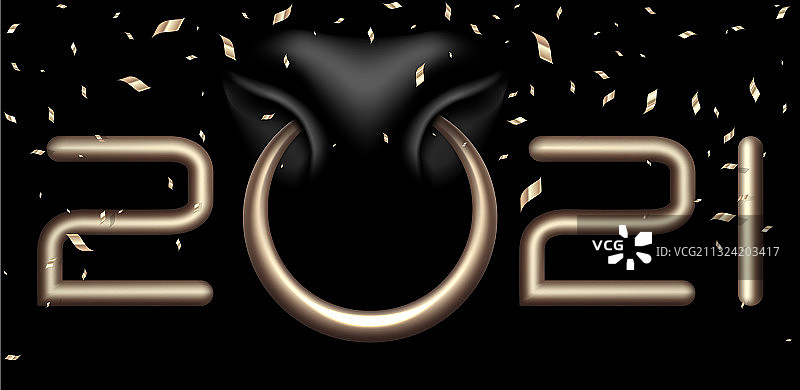 2021金色牛图片素材