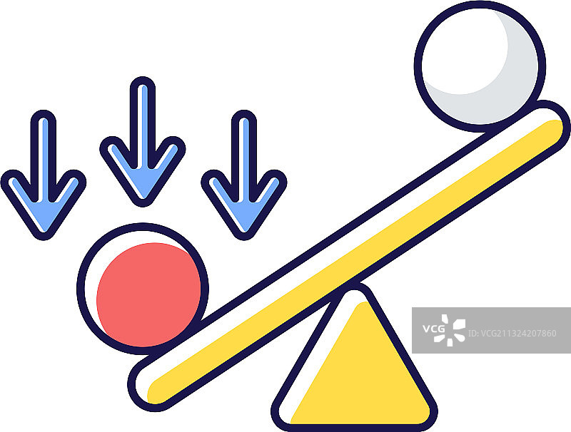 协同效应偏差RGB彩色图标图片素材