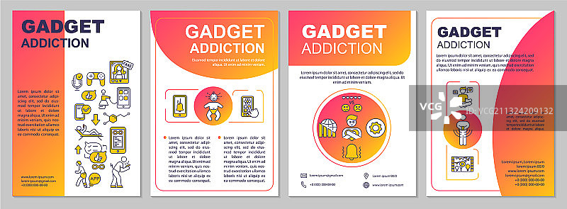 电子产品成瘾宣传册模板图片素材