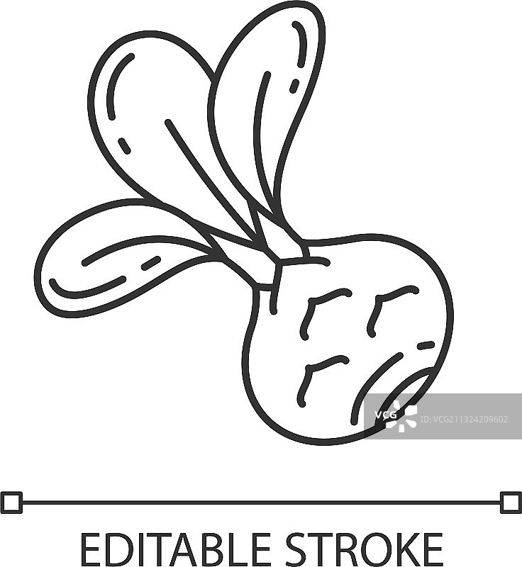球茎甘蓝像素完美线性图标图片素材