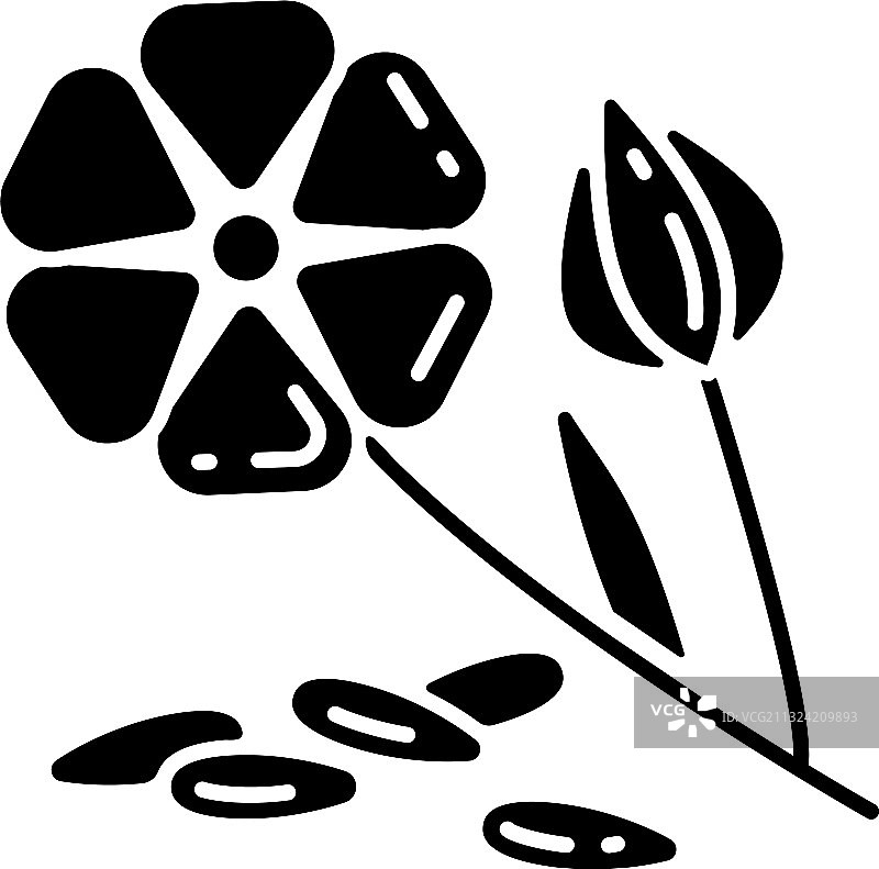 亚麻籽黑色标志图标图片素材