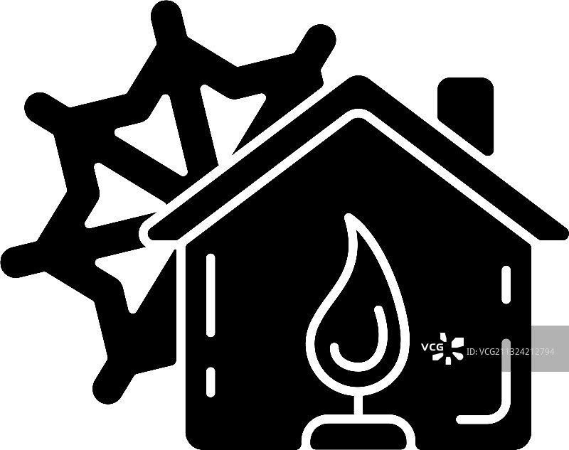 暖气中心黑色标志图标图片素材