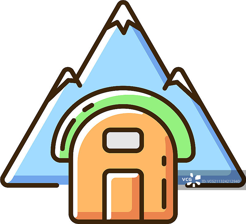 露营庇护所RGB颜色图标图片素材