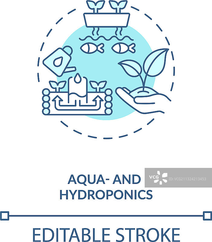 水产和水培概念图标图片素材