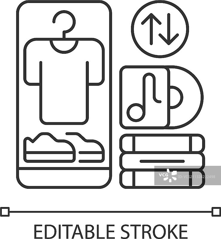 跳蚤市场像素完美线性图标图片素材