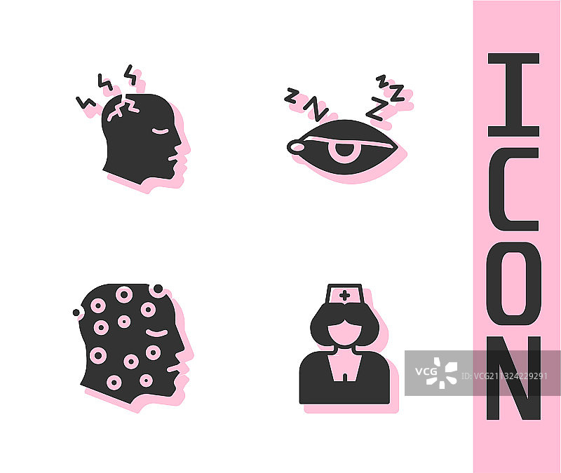 头痛或牛皮癣的男护士图片素材