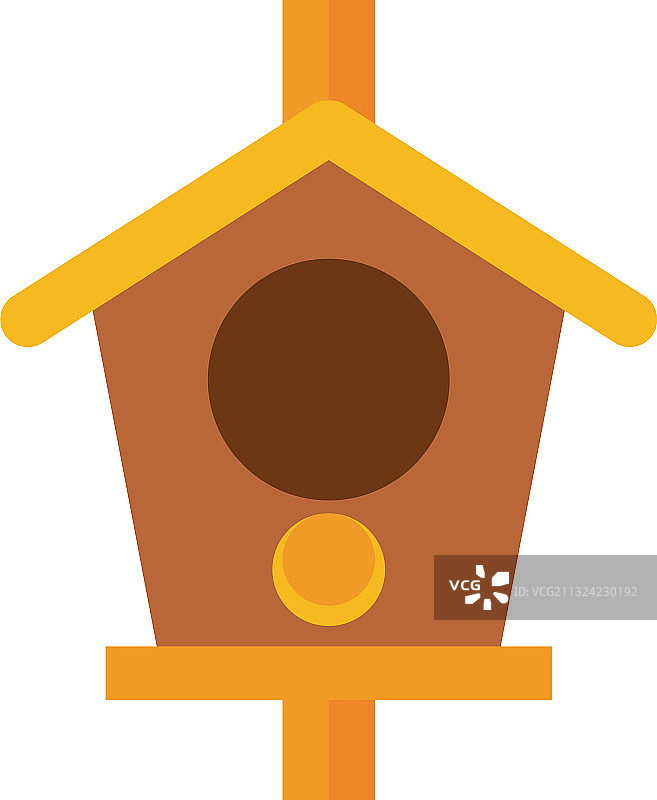 扁平风格鸟类木屋图标图片素材