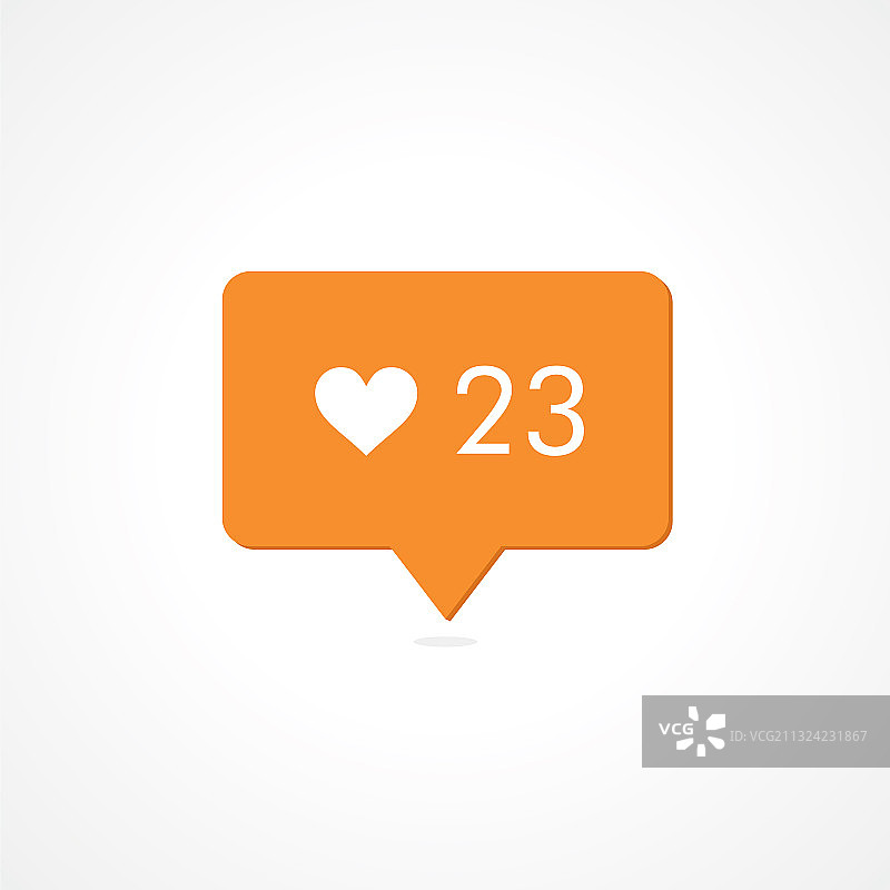 点赞计数器通知橙色图标图片素材