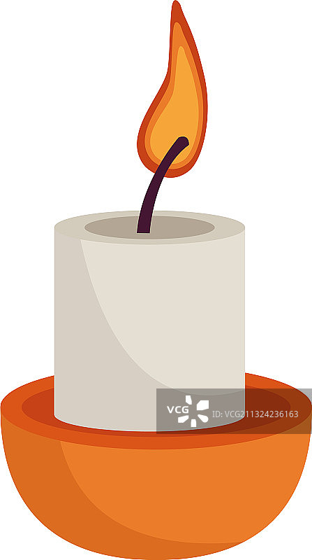 蜡烛火焰扁平风格图片素材