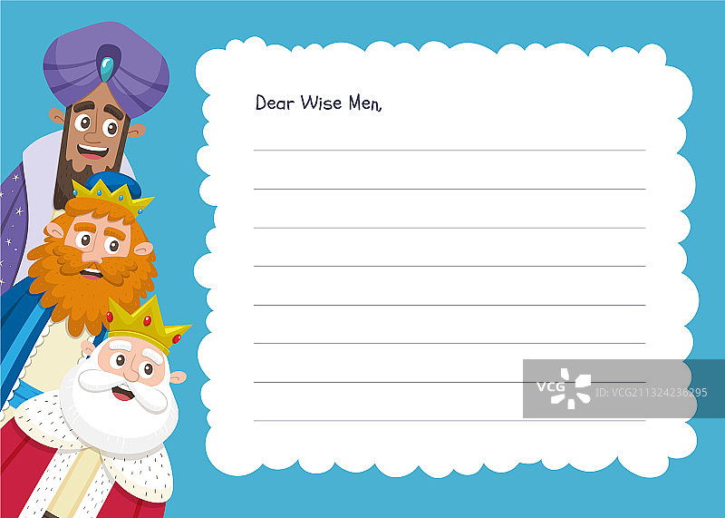 三个智者英文信件模板图片素材