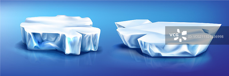 冰冻水面上的冰块冰山图片素材