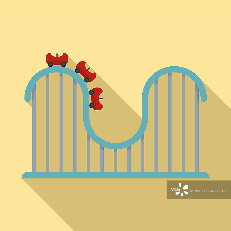 扁平风格过山车轨道图标图片素材
