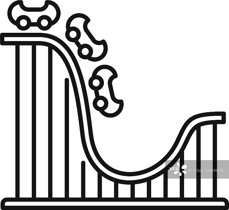 过山车公园图标轮廓样式图片素材