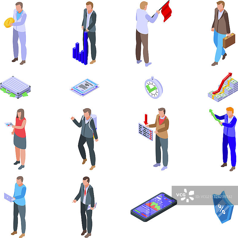 股东图标集2.5D风格图片素材