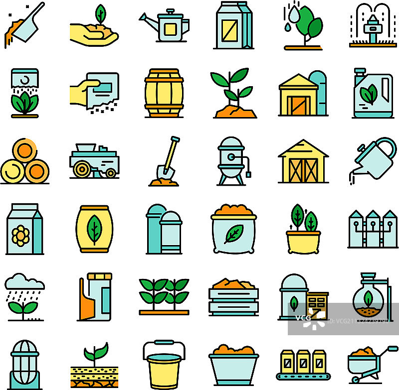 肥料图标集（扁平风格）图片素材