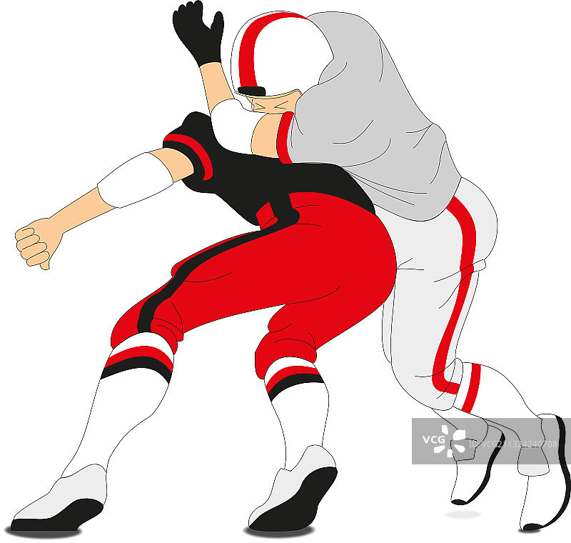 白色背景上的橄榄球运动员图片素材