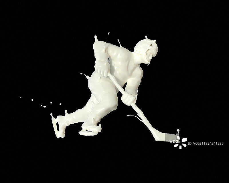 牛奶人物形态冰球运动图片素材