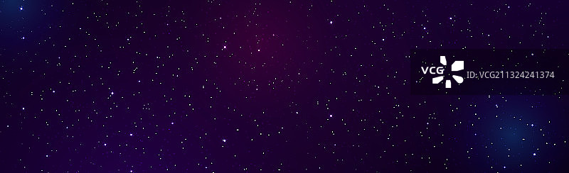 繁星点点的蓝黑色天空与飞行的彗星图片素材