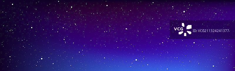 繁星点点的蓝黑色天空与飞行的彗星图片素材