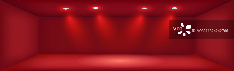 白色光晕红色全景工作室背景图片素材