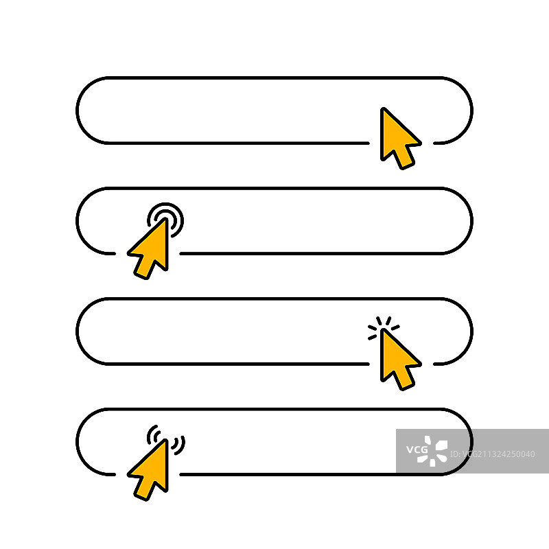 点击提交线性风格空白按钮图片素材