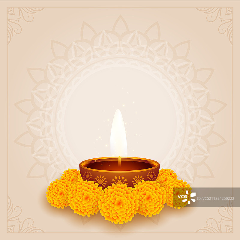 排灯节法会背景与油灯图片素材