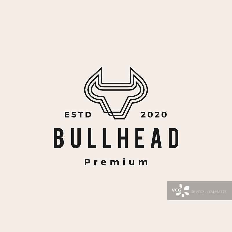 牛头复古风格标志图标图片素材