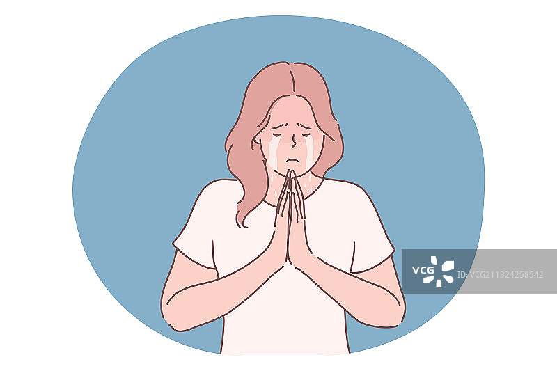 祈祷乞求概念图片素材