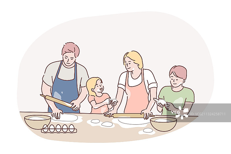 休闲烹饪家庭日概念图片素材