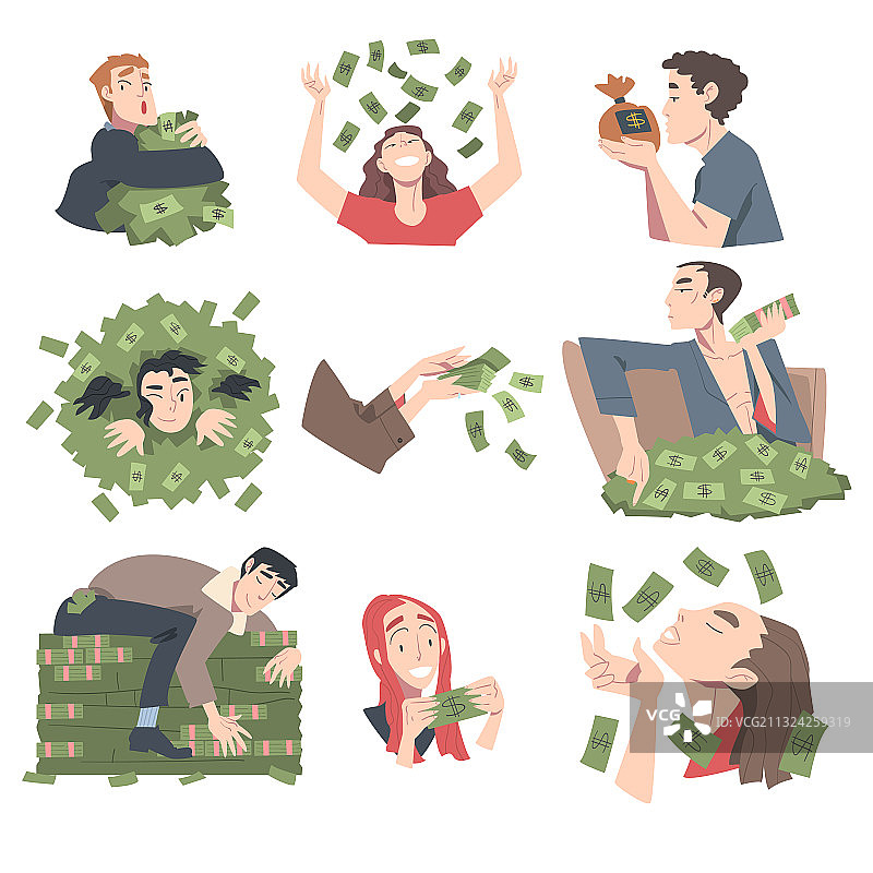 富有的商人形象：富有的男人和女人图片素材