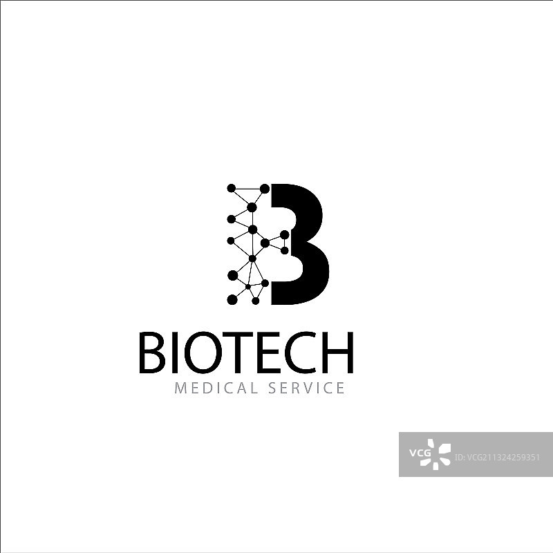 DNA分子医疗生物科技logo设计图片素材