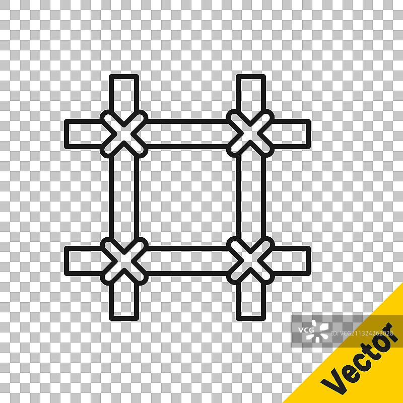 黑色线条监狱窗户图标图片素材