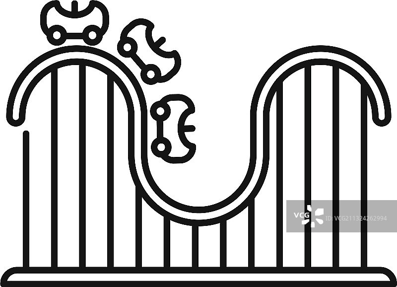 过山车娱乐图标轮廓样式图片素材